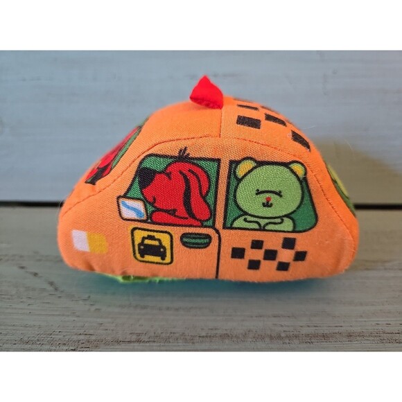 Melissa And Doug Pull Back Taxi Soft Orange Plush Baby Toy, Toddler Vehicle Dog - Picture 5 of 7